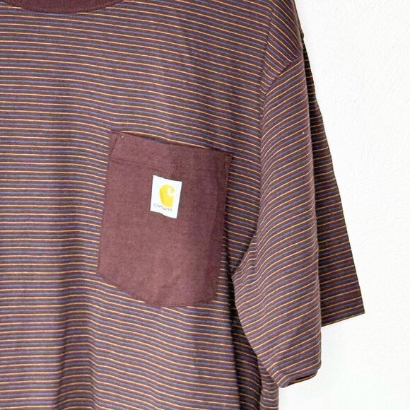 Carhartt Relaxed Fit Striped Short Sleeve T Shirt - Men’s US L - Picture 4 of 8